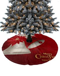 Decorações de Natal Poinsettia Bells Tree Saia Xmas para suprimentos domésticos Saias redondas Base Cover