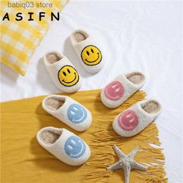 Slipper Kid Slippers Popular Girl Kids Size Warm Cute Happy Fuzzy Smile Slipper Plush Soft Indoor Home Child Shoes T230916