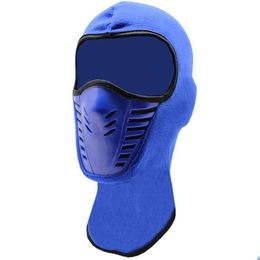 Other Motorcycle Accessories Winter Fleece Warmer Clava Face Shield Moto Motocross Motorbike Helmet Liner Biker Cycling Faces Mask D Dhqf4