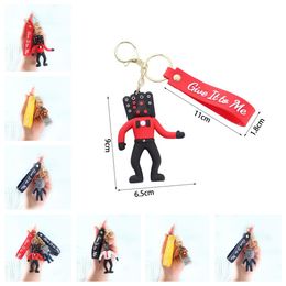Keychains Game Toilet Keychain Camara man Doll Pendant Key Chain Bag Car Keyring Funny Jewellery Llaveros Accessories zx232