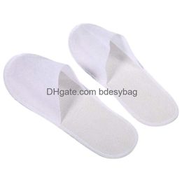 Disposable Slippers 1Pairs Of White Spa El For Guests Men And Women Closed Toe Drop Delivery Home Garden Hotel Supplies Bath Dhphj