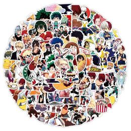 Waterproof sticker 50 100 Pcs Anime Stickers My Hero Academia Japanese Cartoon Vinyl Decals for Laptop Pad Skateboard Boku No Hero2155