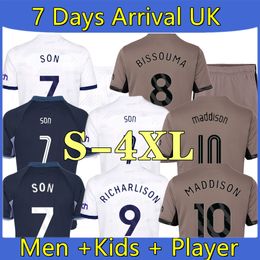 Spurs 23 24 S-4xl Soccer Jersey Kane Son Perisic Kulusevski Tottenham Hojbjerg 2023 2024 Lucas Llors Third Football Kit Shirt Bryan