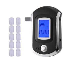 Professional Digital Breath Alcohol Tester Breathalyzer Dispaly with 11 Mouthpieces AT6000 LCD Display DFDF215d