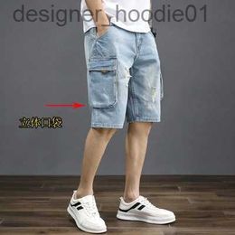 Men's Jeans Thick Denim Overalls Summer New Style Male Student Shorts Five-Point Pants Loose Unique Trend Korean Style Men's L230916