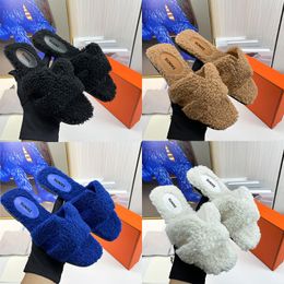 women Slippers Fur Slides Sandals Designer Sneakers deep blue chocolate Fashion outdoor shoes navy white black khaki womens trainers brown mint size 35-40 for woman