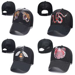 2022 Designer Mens Baseball Caps woman Brand Tiger Head Hats bee snake leopard Embroidered bone Men Women casquette Sun Hat gorras2194