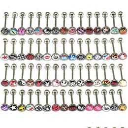 Tongue Rings 30Pcs Fashion Women Body Piercings 316L Stainless Steel Mix S Barbell Ring Piercing Jewelry T0004 Drop Delivery Dhgarden Dhk7I