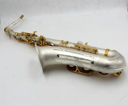 Eastern Music B flat pro use satin silver plated gold key tenor saxophone 01