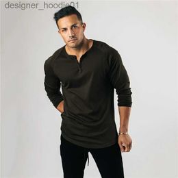 Men's Hoodies Sweatshirts New Fashion Breathable Solid Colour Fitness Men's Long Sleeve Bodybuilding Casual Autumn and Winter Trend Slim Sports T Shirt L230916