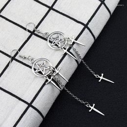 Dangle Earrings For Creative Earring Five-pointed Star Pendant Sacred Sword Gothic Earrin
