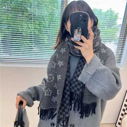 22% OFF Double sided Chequered versatile cashmere insulation Korean high beauty autumn and winter long beard shawl collarKY23