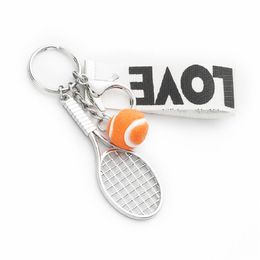 2021 New Mini Tennis Racket Keychain Creative Cute 6 Colour Love Sport Keychains Car Bag Pendant Keyring Jewellery Gift Accessories3250