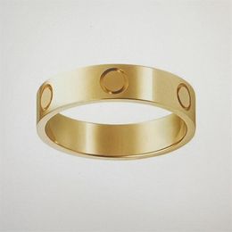 4mm 5mm titanium steel silver love ring men and women rose gold Jewellery for couple rings gift size 5-11332q