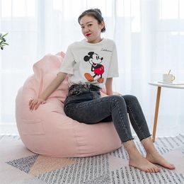 Nesloth Lazy BeanBag Sofa Cover Chair without Filler Velvet Lounger Seat Bean Bag Pouffe Puff Couch Tatami Living Room 70x80cm New T303z