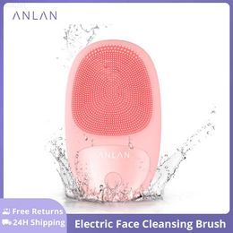 Electric Face Scrubbers ANLAN Waterproof Electric Facial Cleansing Brush Silicone Facial Cleaning Brushes Vibration Massage Face Cleaner Skincare Tools L230920