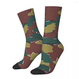 Men's Socks Belgium Camouflage Retro Vintage Classic Style Kawaii Drawstring School Cartoon Pattern Harajuku Men Happy Hip Hop