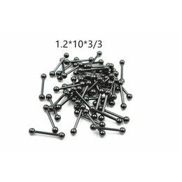 Tongue Rings 50Pcs Body Jewelry-All Black Bar Bells Nipple Ear Piercing Jewelry Straight Helix Short Drop Delivery Dhgarden Dhvsz
