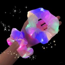 New Fashion Decor Hair Elastic Band Women Girls LED Luminous Scrunchies Hairband Glowing For Christmas Birthday Party