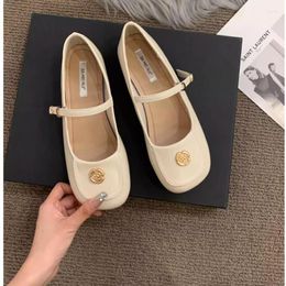 Dress Shoes 2023 Spring Women's Leather Korean Style Mary Jane Flower Design Career And Party Wear Ladies Casual High Heels Size40