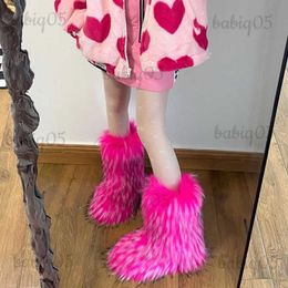 Boots Wholesale Fluffy Fur Mongolian Fur Boots For Women Winter Faux Fluffy Fur Ankle Snow Boots Ladies Warm Furry Fur Platform Boots babiq05