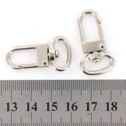 50 Pcs High Quality Swivel Carabiner Hook Silver Colour Key Chains Sleutelhanger Key Ring 18mm x 33 mm218t