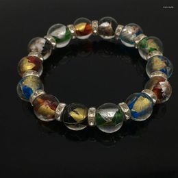 Strand Fashion Chinese Style Glazed Stretch Bracelet 3D Coloured Round Bead For Women S-118
