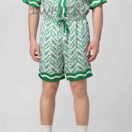 Casablanc ping pong print summer beach sets pants mens loose casual British silk shorts women designer short sleeves shirts218N