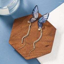 Stud Earrings Simulated Butterfly For Women Female Tassels Dangle Fashion Korean Jewellery Ear Accessories