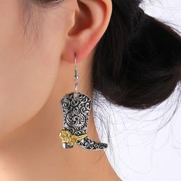 Dangle Earrings Simple Cowboy Western Boots Drop Unique Chic Charm Statement Rose For Women Totem Fashion Jewellery