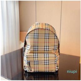 Backpack High Capacity Students Handbag Nylon Luxury Designer Brand Double Zipper Schoolbag leather bookbags