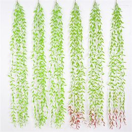 Decorative Flowers Falling Artificial Plant Home Decoration Hanging Willow Leaves Vine Fake Plants For Wall Garden Party Wedding