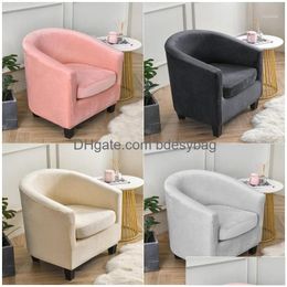 Chair Covers Ers Split Style Tub Sofa Er Stretch Veet Coffee Bar Club Living Room Mini Couch Slipers With Seat Cushion Drop Delivery H Dh3Az