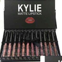 Lip Gloss Matte Nude Kit Waterproof Makeup Durable Lipgloss Cosmetics Long Lasting Non-Stick Cup Liquid Set Drop Delivery Health Beaut Dhxt1