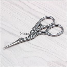 Scissors Stainless Steel Retro Tailor Scissor Crane Shape Sewing Small Embroidery Craft Crossstitch Diy Home Tools Golden Drop Deliver Dhal9