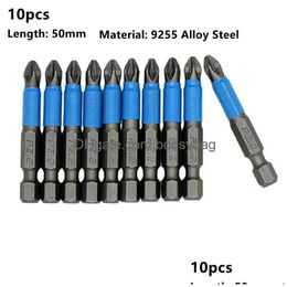 Common Tools 6Pcs Screwdriver Bit Set Hand Electric Hex Shank Magnetic Drill Cross Attachment Mtitool Drop Delivery Office School Busi Dhp9S