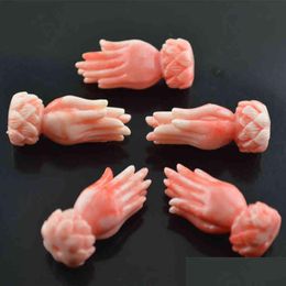 Loose Gemstones Beautif Pink Resin Carved Buddha Hand And Lotus Basement Beads Fashion Mala Prayer Diy Jewellery Making Supply Dhgarden Dhemq