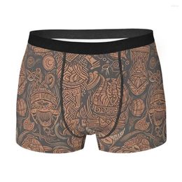 Underpants Viking Mythology Boho Style Pattern Art Breathbale Panties Man Underwear Sexy Shorts Boxer Briefs