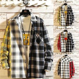 New Style For Men In Autumn And Winter Fashion stitched Plaid Long Sleeve Shirt Quality Good Stylish Clothes in apparel #4n1512442