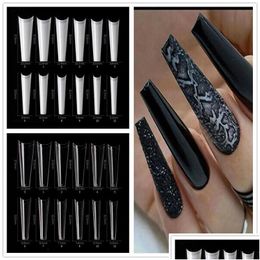 False Nails 504Pcs Nail Tips C Curve Coffin Half Er Extra Long Fake Finge Art Manicure Tool Drop Delivery Health Beauty Salon Dhiwm