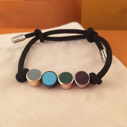 2022 New Chain V Letter charm bracelet designer Color Enamel 4 Circles Adjustable Men and Women Bracelets Classic Luxury Jewelry G271k