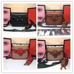 designer luxury Medium 384821 383848 Lady Web Crossbody Brown Beige Canvas Fabric Bag Canvas Shoulder Bag