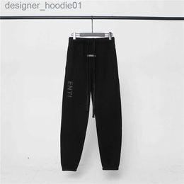 Mens Tracksuits Mens pants womens casual pants long elastic band solid Colour black and white Grey letters pressed adhesive fashionable casual clothing