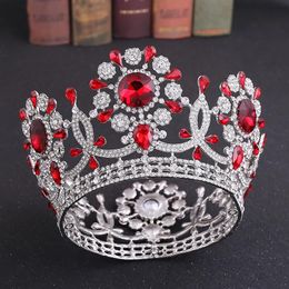 2021 new Stunning Silver White Crystals Full Wedding Tiaras And Crowns Bridal Tiaras Accessories Vintage Baroque Bridal Tiaras Cro287j