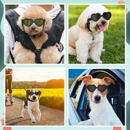 YUEXUAN Design Universal Adjustable Pet Glasses Windproof Eye Protection Pet Accessories Cat and Dog Play Cool and Handsome Foldable Love Sunglasses 5 Colors