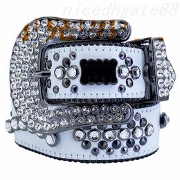 Purple leather belt women Bb belts for men designer shiny full diamond belt big needle buckle cinto multi size rhinestone belt vintage daily casual ga05