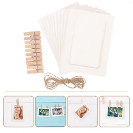 Frames 20 Pcs Po Frame Jam White Paper Collage Picture Display Wall Cardboard Hanging Rack