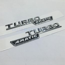 1Set 2PCS For Mercedes Benz AMG ML GLk TURBO 4MATIC Emblem Badge Decal Trunk Rear Chrome Letters3268