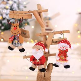 Cute Christmas Tree Hanging Santa Snowman Reindeer Dolls Christmas Decorations Festive Party Home Ornament Xmas Gifts