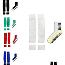 Sports Socks Men Anti Slip Grip Soccer Shin Guard Sleeves Straps Socksaddstrapsaddsleeves Drop Delivery Outdoors Athletic Outdoor Acc Dhfnt